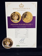 Queen Elizabeth II Tokelau $1 Proof Coin 2016 Princess Elizabeth Age 5 Signed picture