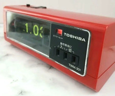 Vintage Toshiba Flip Flap Alarm Clock TWM-301 Red W23cm Working Made In Japan picture