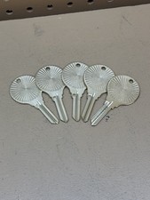 Lot 5 - Vintage Uncut Brass Key Blanks – Round Head Sunburst Design New picture