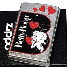 Zippo Betty Boop Heart Street Chrome Silver One Sided Processing Lighter Regular picture