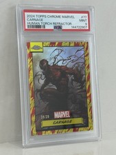 2024 Topps Chrome MArvel Carnage #77 Human Torch /39 PSA 9 picture
