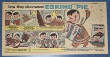 1958 - ESKIMO PIE Newspaper comic ad - How they discovered ESKIMO PIE picture