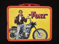 Vintage 1976 Happy Days The Fonz Thermos Metal Lunch Box King Seeley Fonzie picture