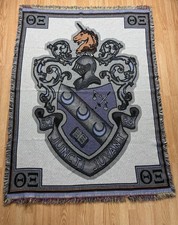 Rare Vintage Theta Xi woven tapestry blanket picture