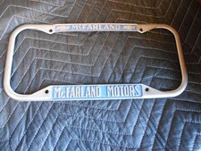 Vintage Rare 40s 50s McFARLAND CHEVROLET Motors Dealer License Plate Frame  picture