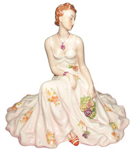 Antique Lady With Roses Royal Dux Porcelain Deutschland picture