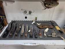 Huge Lot Of Stanley Bailey & More Wood Planes Shaves Wooden Handles Made In USA  picture