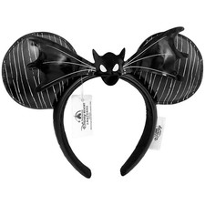 Disney Parks Nightmare Before Christmas Black Bat Ear Halloween Headband US picture