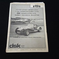 1978 Caterham Super Seven Kit Brochure Sales Book Folder DSK Cars Marblehead MA picture