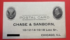 Vintage 1905-1906 Chase & Sanborn Tea Order Form US McKinley 1 Cent Postal Card picture