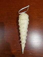 Antique German Spun Cotton Icicle Christmas Ornament Rare Large 6” Mica Watte picture