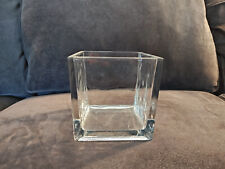 Vintage Glass Block Cube Square Vase 5x5x5