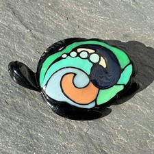 Vtg 1980's EISENBERG Signed Enamel Mod Turtle Reptile Brooch Pin picture