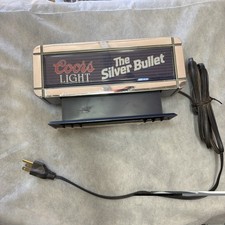 Vintage 1980s Coors Light The Silver Bullet Cash Register Lighted Sign picture