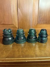 Vintage Hemingray No. 43, 42, 18 Lot Of Glass Insulator Aqua Blue Green picture