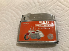 Vintage Kents Harley Davidson & Honda Motorcycle Flat Lighter Abilene TX NOS picture