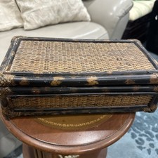 Pier 1 Coastal Rattan Brighton Storage Pencil Holder Desk Organizer Brown Tan picture