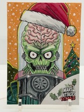 👽🛸2026 Topps Mars Attacks XMAS Santa Martian Sketch 1/1 - Artist SHAOW SIONG picture