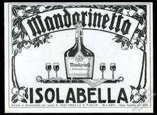 1923 Mandarinetto liqueur bottle and glasses art Italian vintage print ad picture