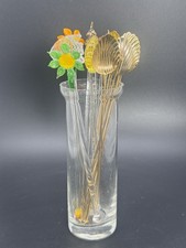Lot Of 12 Swizzle Sticks Metal, Glass, Fish Flowers Christmas Tree picture