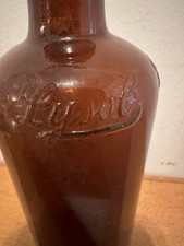 Antique vintage Lysol Brown Glass Bottle L & F Product Corp Bloomfield NJ picture