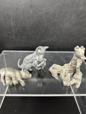 vintage pewter figurines Lot Of 3 picture