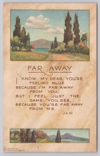 Vintage 1912 Far Away Sentimental Postcard P.F. Volland & Co. picture
