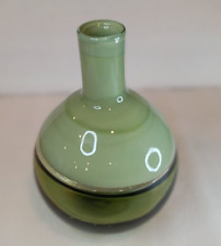 Green Art Glass Vase  Handblown Round Green Art   2 TONE VASE     ( Pre-Owned ) picture