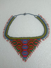 Shipibo native icaros hand woven ceremonial necklace  5