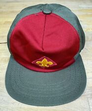 Vintage Cubs Scouts Red Green Snapback Youth Baseball Cap Hat Fleur De Lis Patch picture