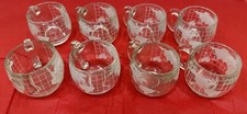 Set Of 8 Vintage 70s Nestle Coffee Mugs Etched Frosted World Map picture