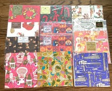 Lot of 12 Vintage Gift Wrap ~ 9 not opened ~ Caspari Fraser Norcross Hallmark ++ picture