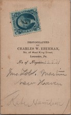 Antique CDV Photo Woman ID'd and Revenue Stamp Carte de visite 1870's picture