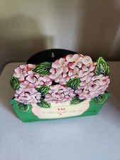 Antique French Folk Art Tole Painted Metal Planter Cache Pot 5