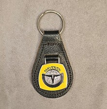 Vintage '70s Ford Maverick Keyring Leather Made in England Enamel Muscle Car NOS picture