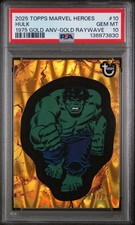 Topps 2025 Marvel Heroes Hulk #10 1975 Gold ANV RayWave /150 PSA 10 Cert picture