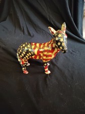 ‼️VTG‼️LaVie DNC USA American Democratic Patriotic Ceramic Donkey Figurine 🇺🇸 picture
