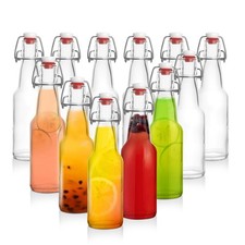 12oz Flip Top Clear Glass Beer Bottles for Home Brewing - Set of 12 with Caps picture