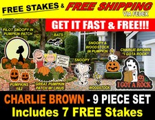 Big yard signs - Peanuts - Charlie Brown - Halloween lawn décor Set 9pcs picture
