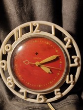 TELECHRON MODEL 2H21 ART DECO ELECTRIC WALL CLOCK Kitchen MOD WORKS GREAT picture