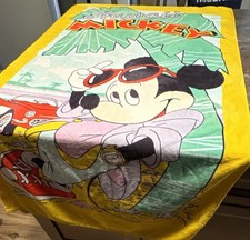 Disney Mickey Mouse Hawaii Mickey Yellow Bath Beach Towel Vintage Used Rare picture
