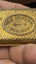 Antique Nimrod Tobacco Advertising Match Safe Striker Textured Brass Toned Case picture