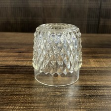Vintage Indiana Glass Clear Diamond Point Fairy Lamp Shade Replacement picture
