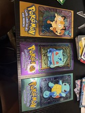 Vintage 2001 Blue Topps Pokémon Tin Topper Stickers Bulbasaur Squirtle Meowth picture