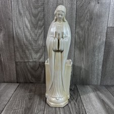 Vintage Ceramic Praying Virgin Mother Mary Figural Planter Vase 9.75” by Ruben picture