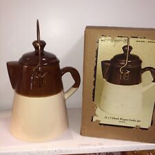 McCoy Chuck Wagon Cookie Jar Metal Handle 11x7 Coffee Pot USA Box Included Brown picture
