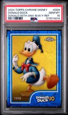 2024 Topps Chrome Disney Donald Duck 90th Anniversary #DD9 B/W/Y Ref /90 PSA 10 picture