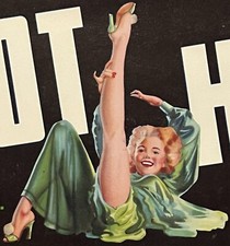 Vintage 1940s Foot High Melons Crate Label Risqué Pinup NOS Americana picture
