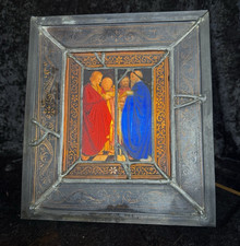 Vintage Stained Glass Religious Table Top Light Light Box in Working Condition picture