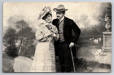 Postcard Romance Man Woman Black and White Couple c1908 -12680 picture